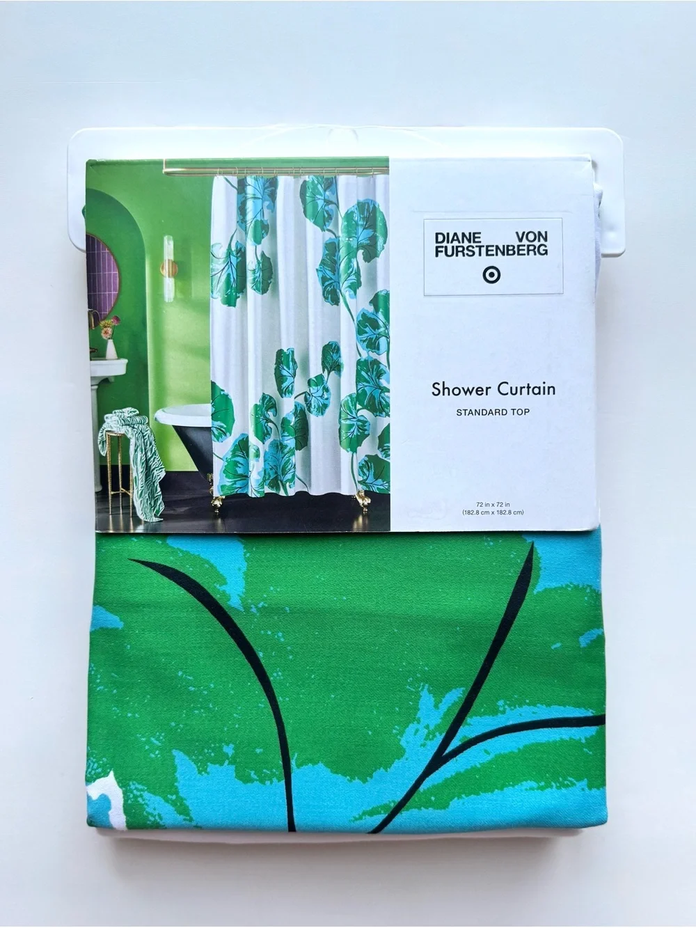 NWT Diane Von Furstenburg for Target Geranium Leaf Green Shower Curtain